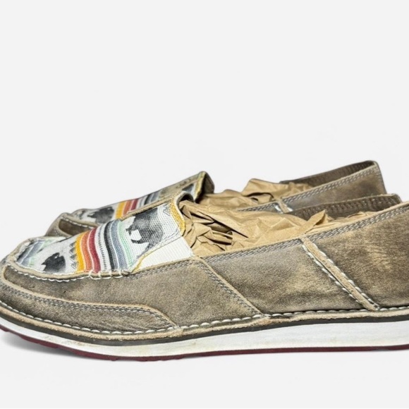 Ariat Slip-On Suede Cruiser Shoes with Buffalo Print - Picture 2 of 7